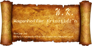 Wagenhoffer Krisztián névjegykártya